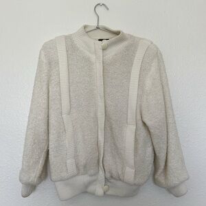 ANSWERS Vintage 80s Textured with Lining Jacket in Cream SZ M